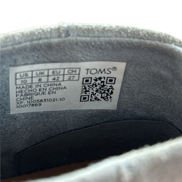 Toms blue gray suede slip on sneakers-Size 10 - Picture 5 of 6